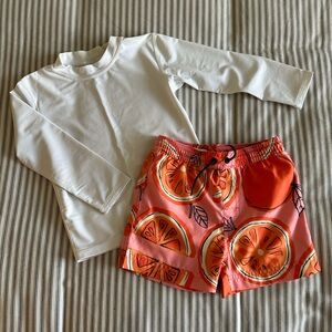 3T Tea Collection Swim Trunks & Rugged Butts Rashgauard Bundle